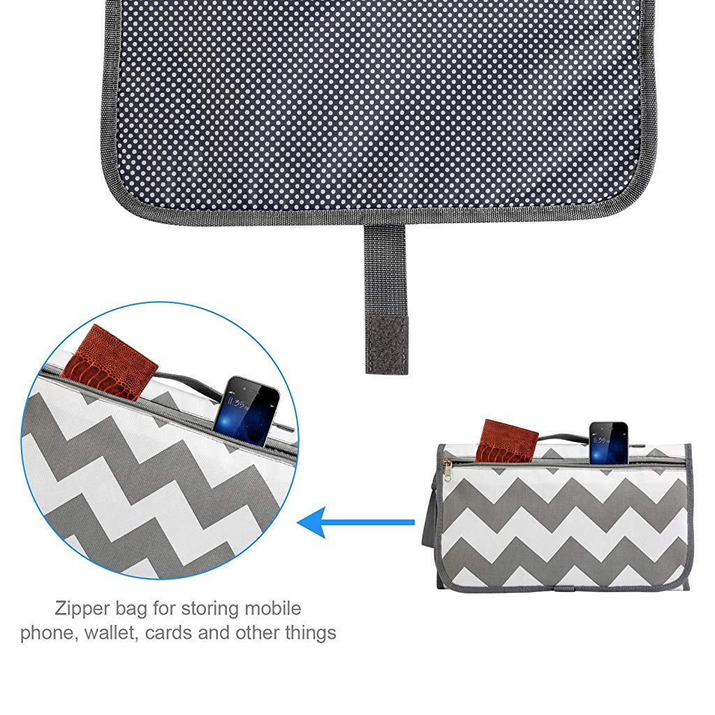 SNOWIE SOFT Baby Changing Mat, Waterproof Changing Pad with Head Cushion & Organizer Pockets, Diaper Changing Station, Foldable Baby Massage Mat for Home Travel Outside (Grey) SNOWIE SOFT Baby Changing Mat, Waterproof Changing Pad with Head Cushion & Organizer Pockets, Diaper Changing Station, Foldable Baby Massage Mat for Home Travel Outside (Grey)